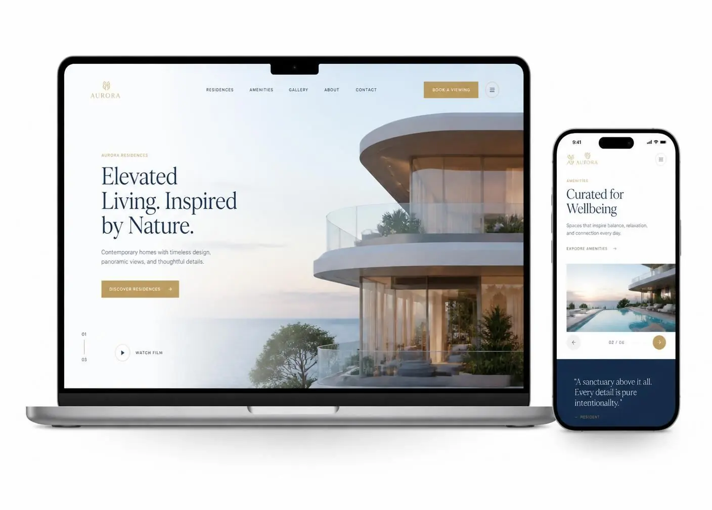 Premium website across laptop and phone